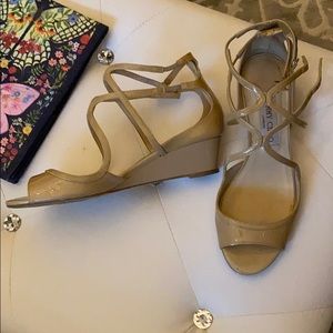 Jimmy Choo patent leather wedge